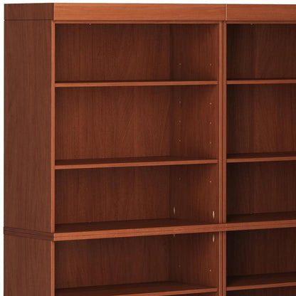 72" Coffee Solid Wood Adjustable Twelve Tier Library Bookcase HomeRoots