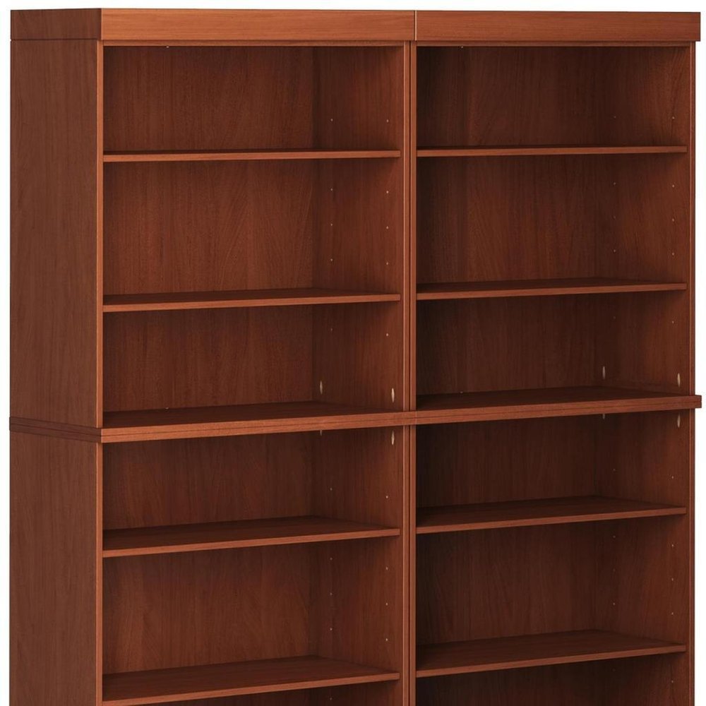 72" Coffee Solid Wood Adjustable Twelve Tier Library Bookcase HomeRoots