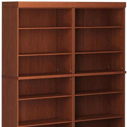72" Coffee Solid Wood Adjustable Twelve Tier Library Bookcase