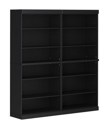 72" Black Solid Wood Adjustable Twelve Tier Library Bookcase HomeRoots