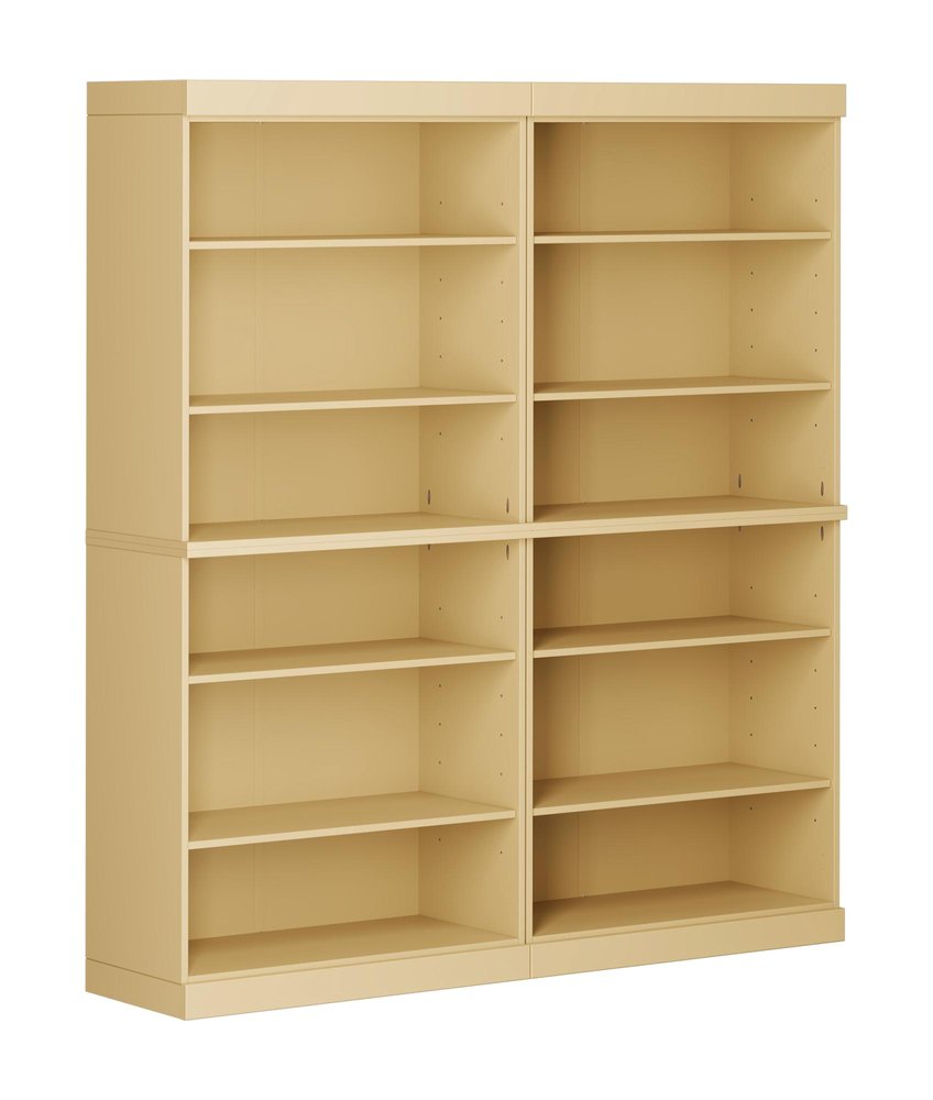 72" Yellow Solid Wood Adjustable Twelve Tier Library Bookcase HomeRoots