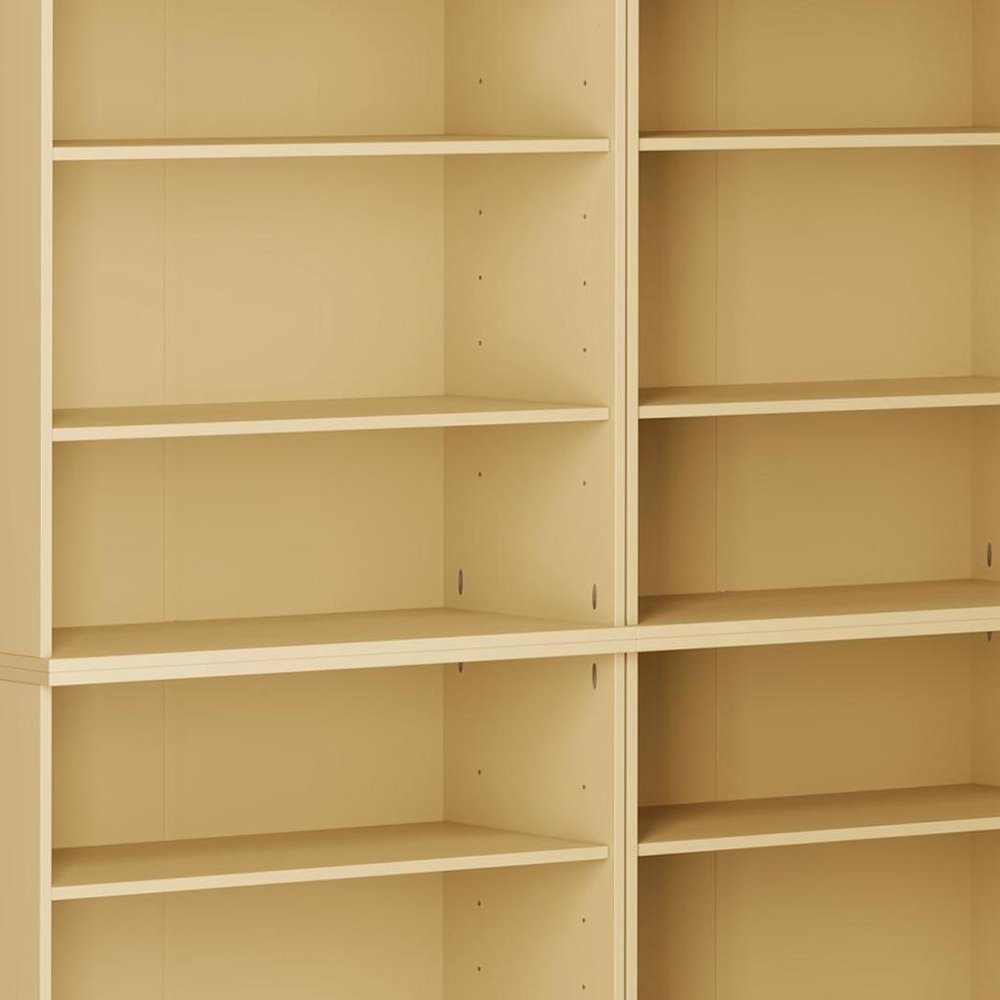 72" Yellow Solid Wood Adjustable Twelve Tier Library Bookcase HomeRoots