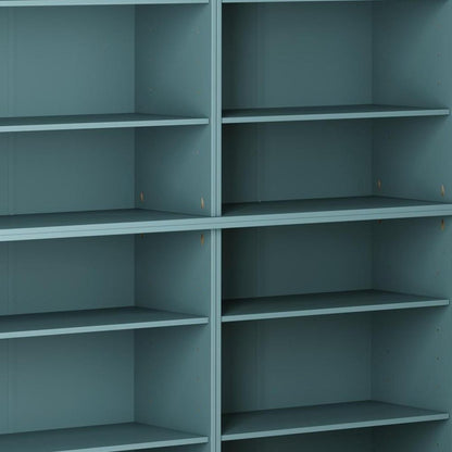 72" Aqua Solid Wood Adjustable Twelve Tier Library Bookcase HomeRoots