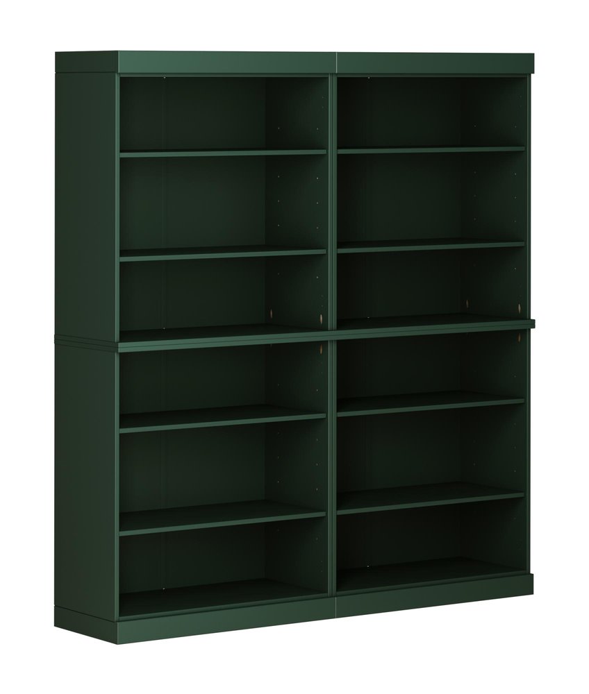 72" Green Solid Wood Adjustable Twelve Tier Library Bookcase HomeRoots