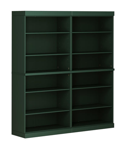 72" Green Solid Wood Adjustable Twelve Tier Library Bookcase HomeRoots