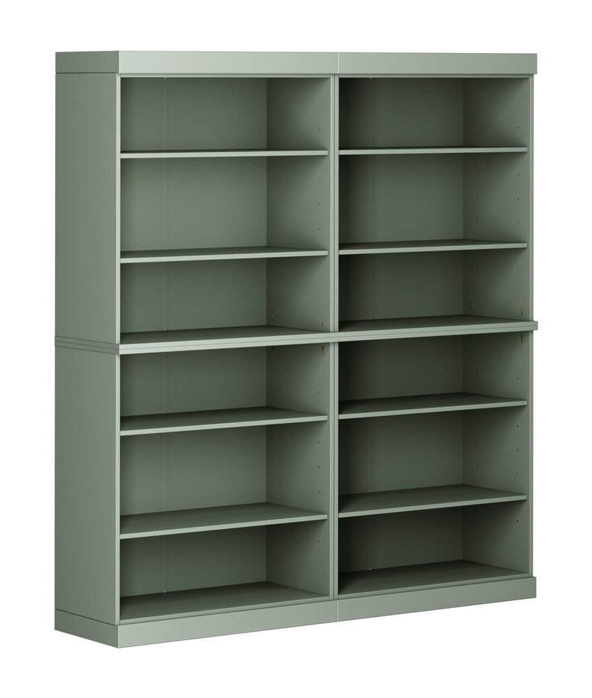 72" Sage Solid Wood Adjustable Twelve Tier Library Bookcase HomeRoots