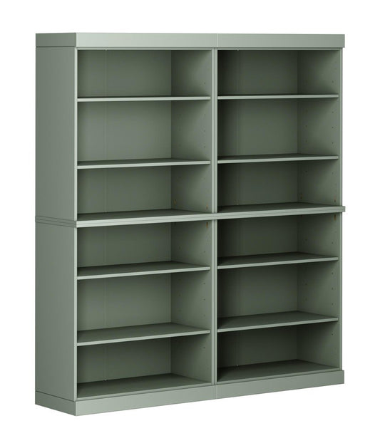 72" Sage Solid Wood Adjustable Twelve Tier Library Bookcase