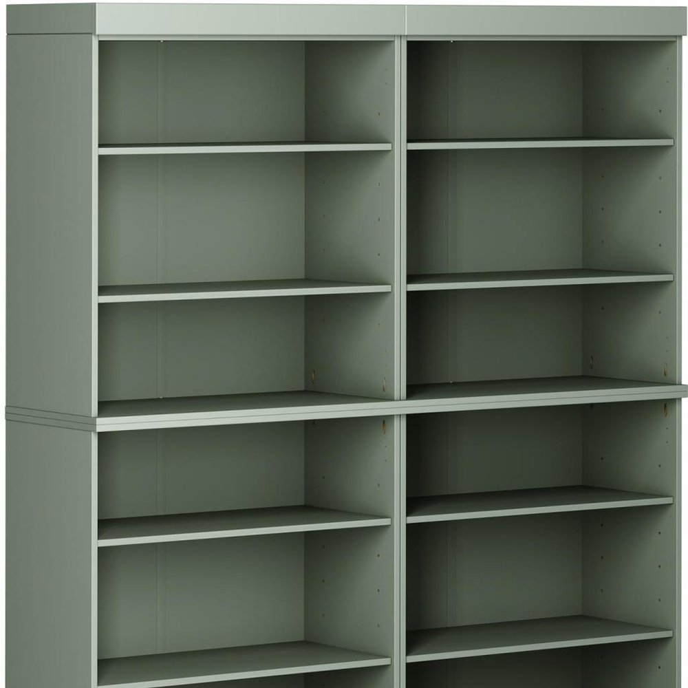 72" Sage Solid Wood Adjustable Twelve Tier Library Bookcase — view 4