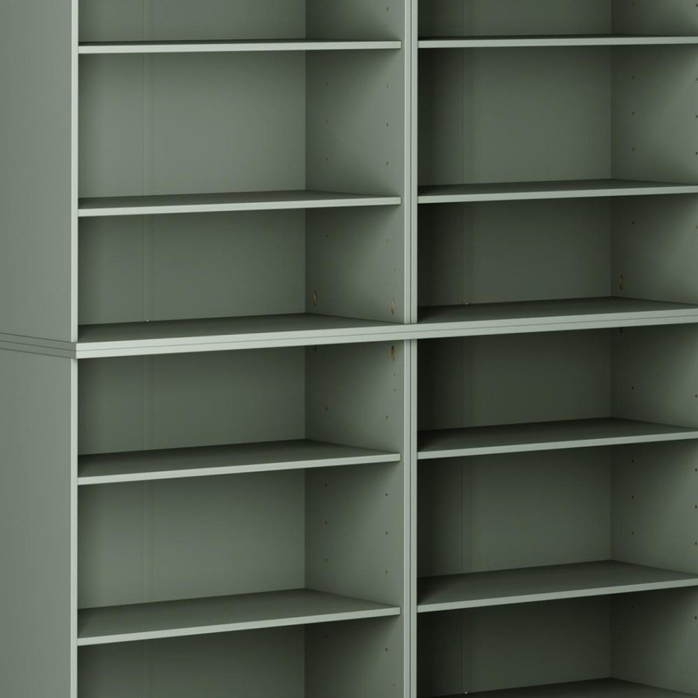 72" Sage Solid Wood Adjustable Twelve Tier Library Bookcase
