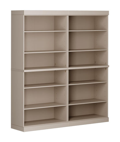 72" Beige Solid Wood Adjustable Twelve Tier Library Bookcase HomeRoots