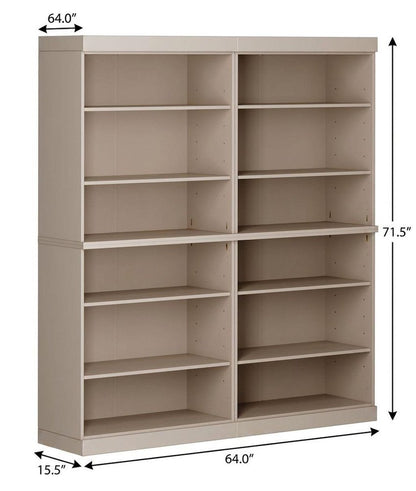 72" Beige Solid Wood Adjustable Twelve Tier Library Bookcase HomeRoots