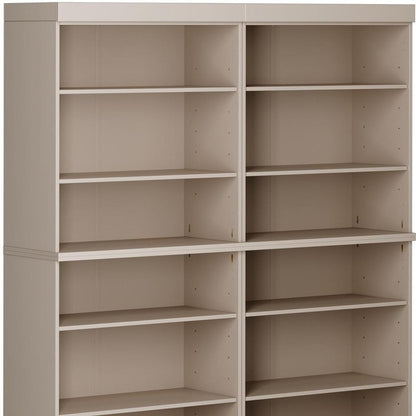 72" Beige Solid Wood Adjustable Twelve Tier Library Bookcase HomeRoots