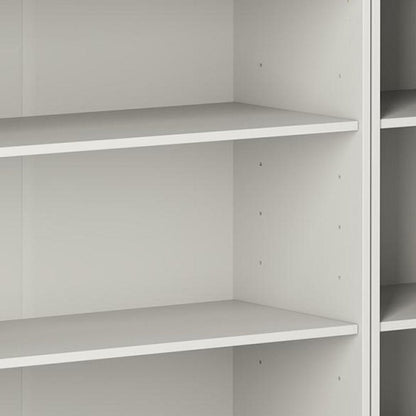 72" Off White Solid Wood Adjustable Twelve Tier Library Bookcase