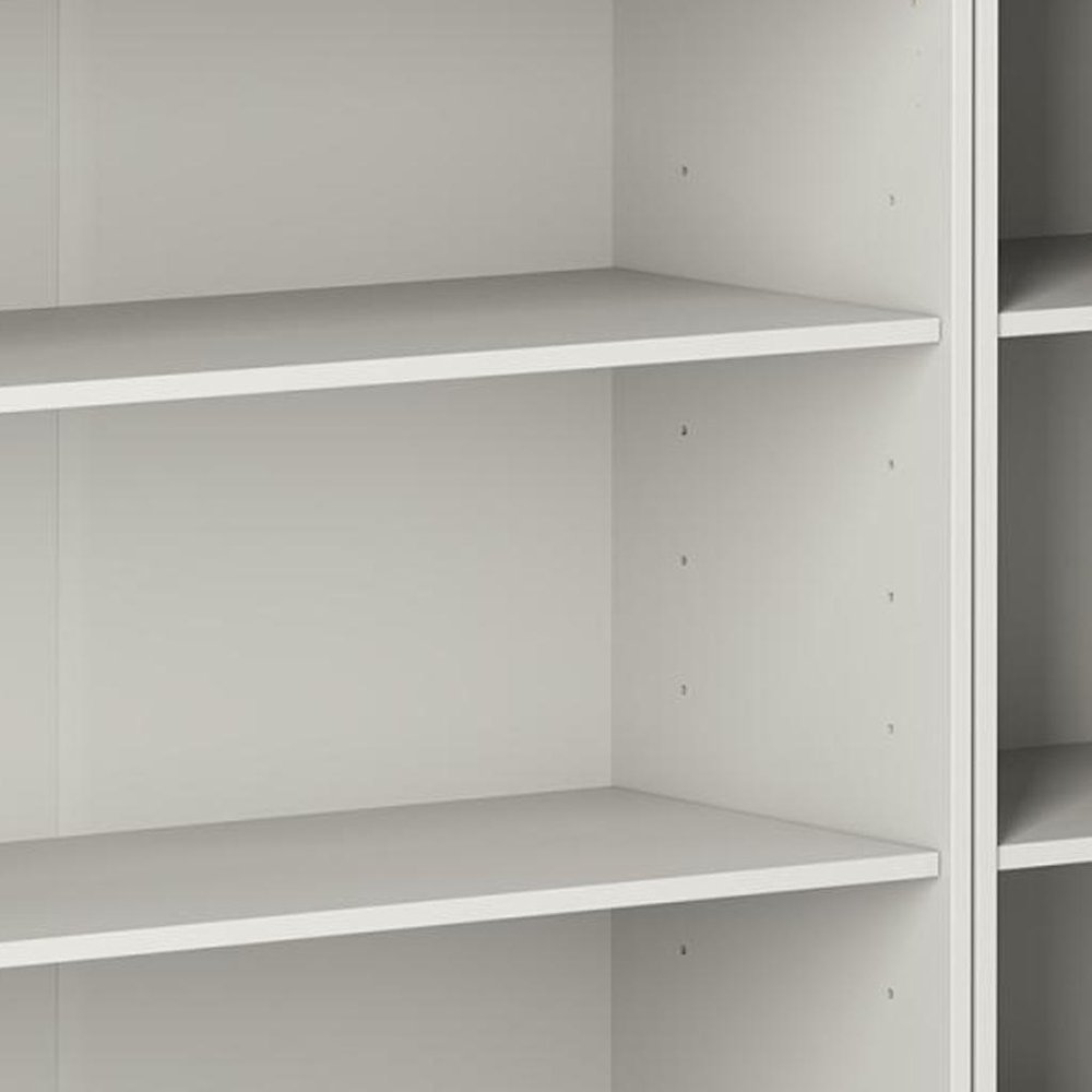 72" Off White Solid Wood Adjustable Twelve Tier Library Bookcase — view 3