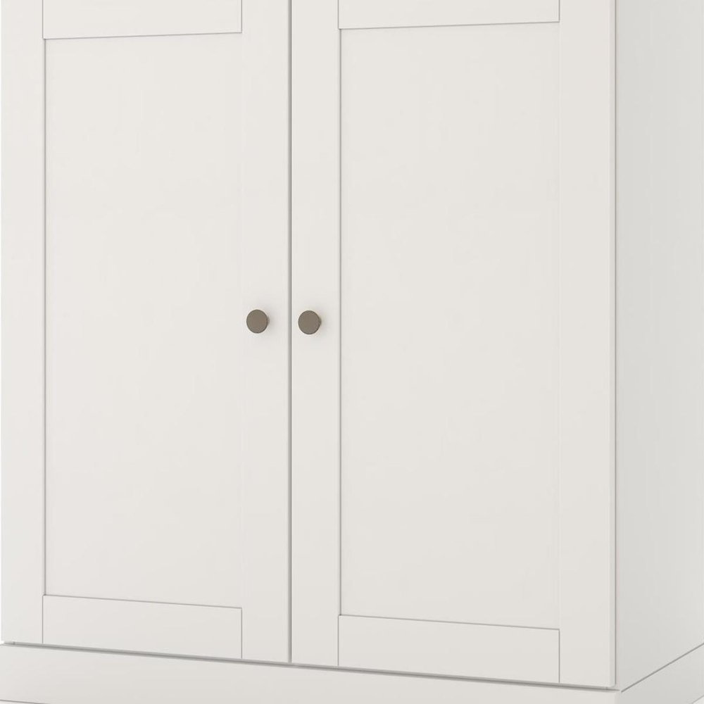 32" White Solid Wood Shaker Style Double Door Linen Cabinet HomeRoots