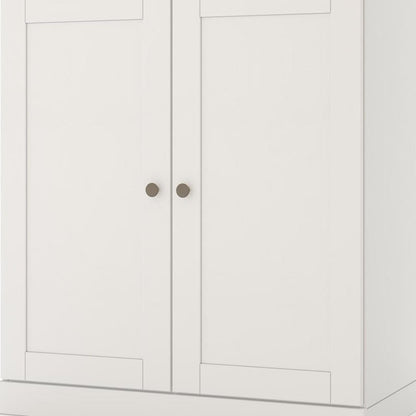 32" White Solid Wood Shaker Style Double Door Linen Cabinet HomeRoots