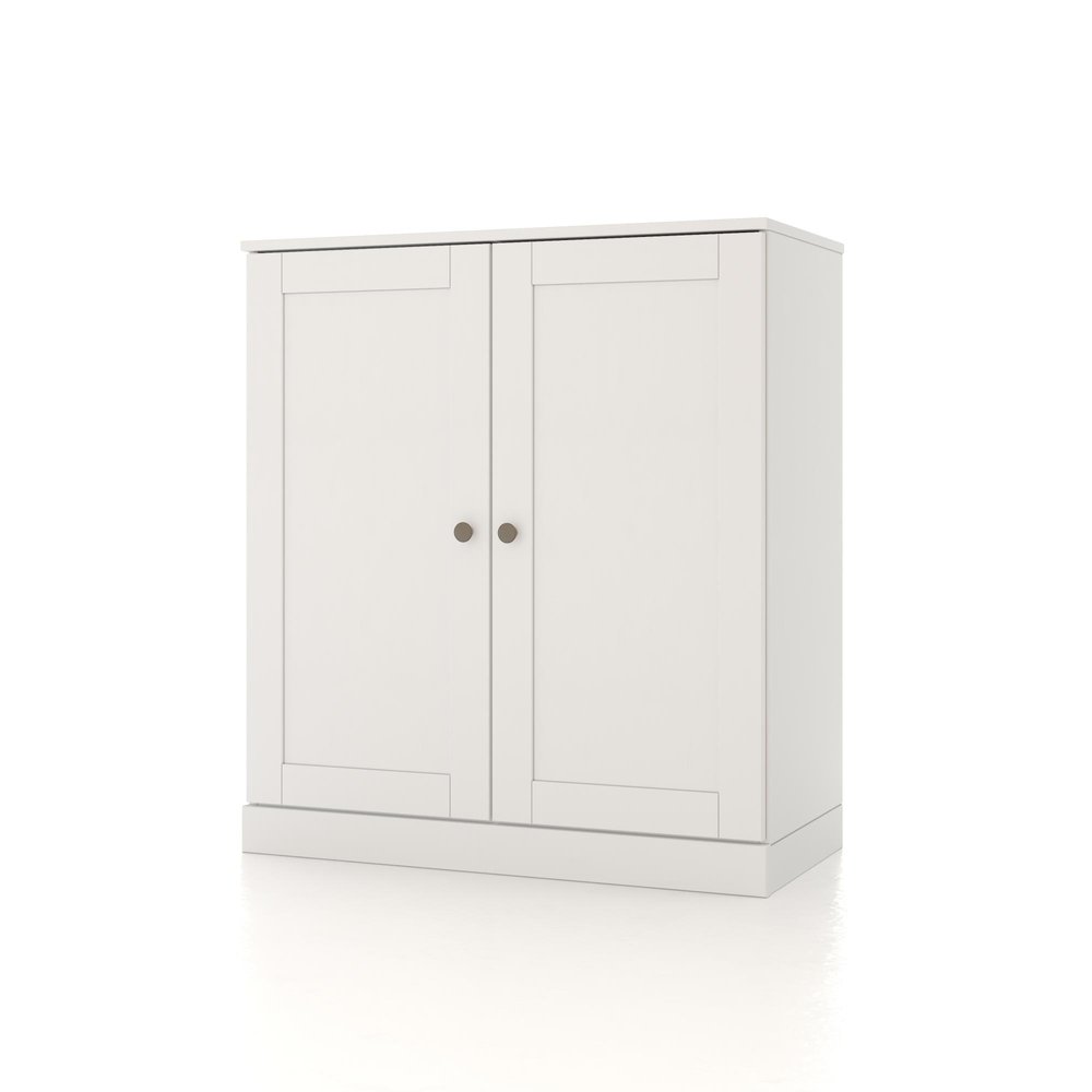 32" White Solid Wood Shaker Style Double Door Linen Cabinet — view 1
