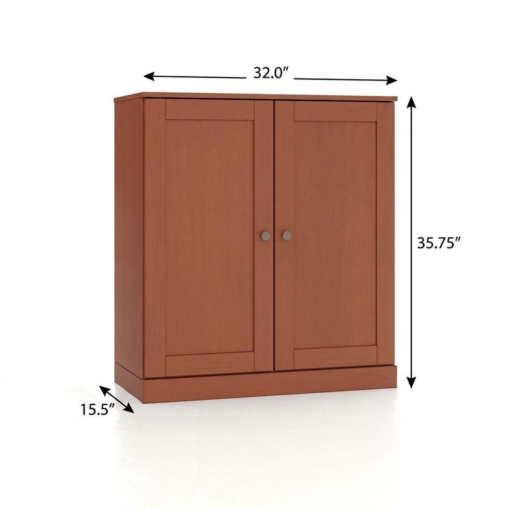 32" White Solid Wood Shaker Style Double Door Linen Cabinet HomeRoots
