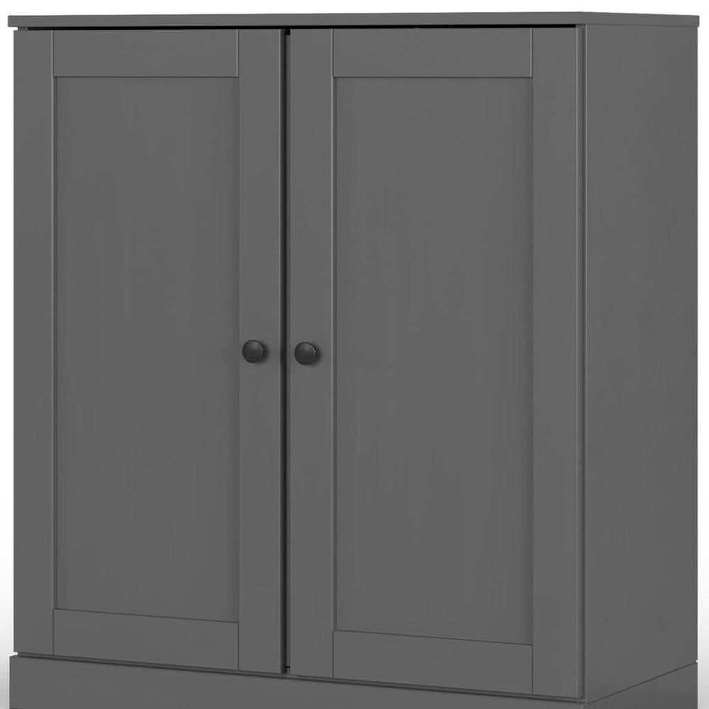 32" White Solid Wood Shaker Style Double Door Linen Cabinet HomeRoots