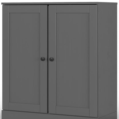 32" White Solid Wood Shaker Style Double Door Linen Cabinet HomeRoots