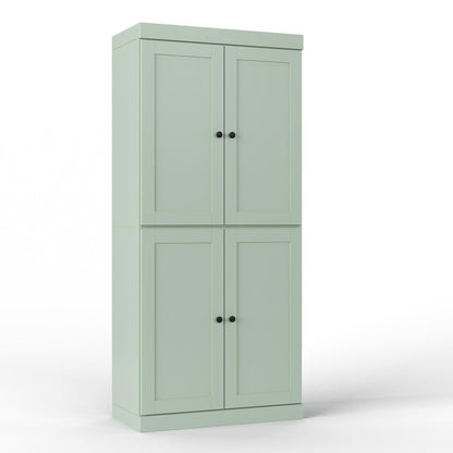 32" Sage Solid Wood Four Door Linen Cabinet