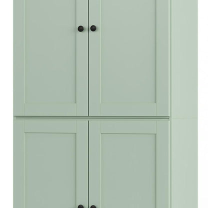 32" Sage Solid Wood Four Door Linen Cabinet