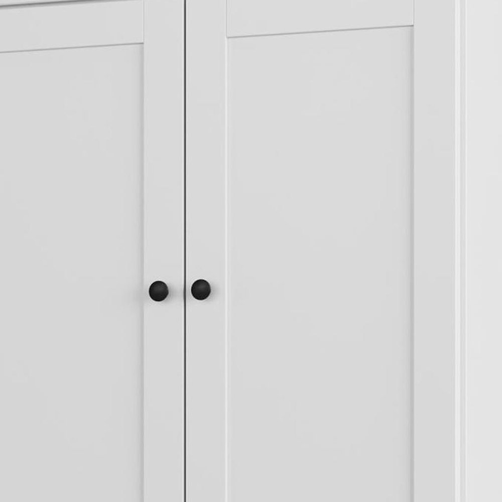 32" White Solid Wood Four Door Linen Cabinet HomeRoots