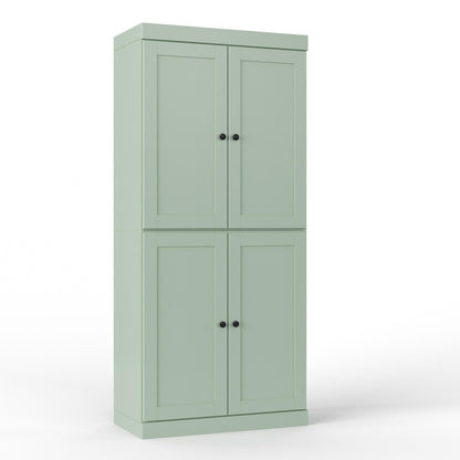32" Sage Solid Wood Four Door Linen Cabinet