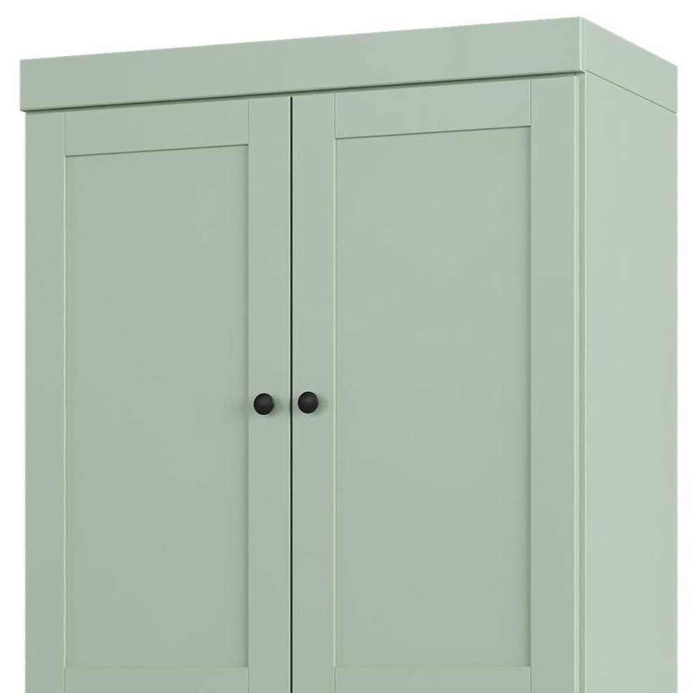 32" Sage Solid Wood Four Door Linen Cabinet HomeRoots