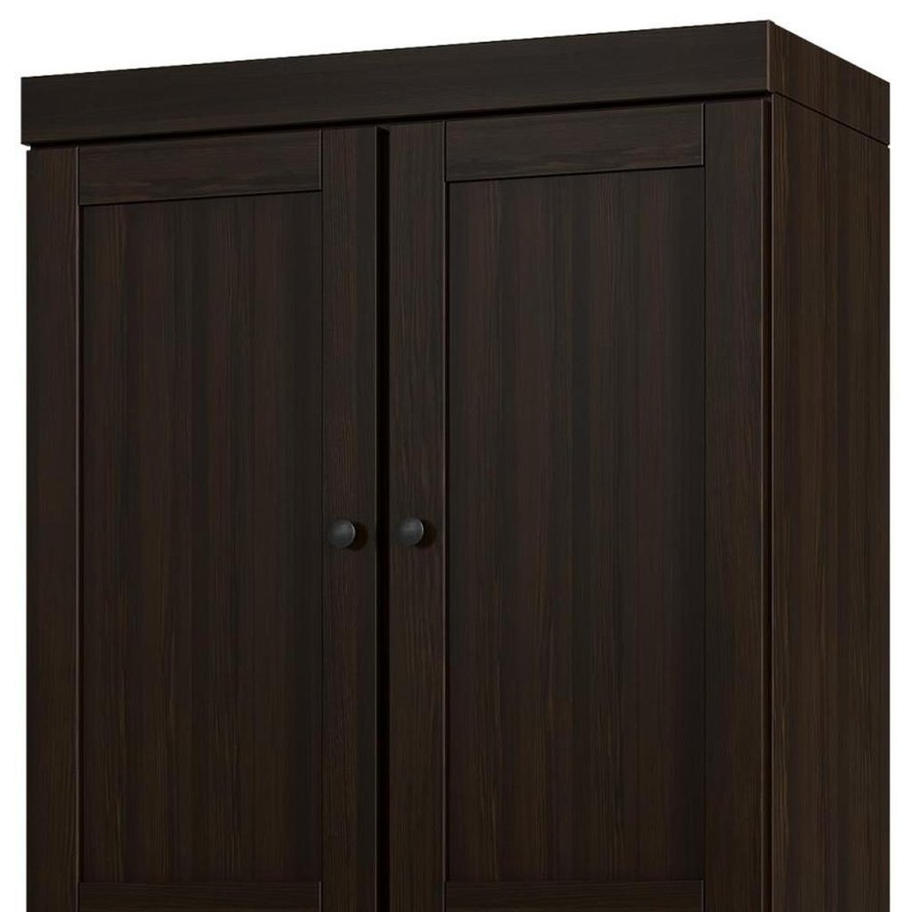 32" Espresso Solid Wood Four Door Linen Cabinet HomeRoots