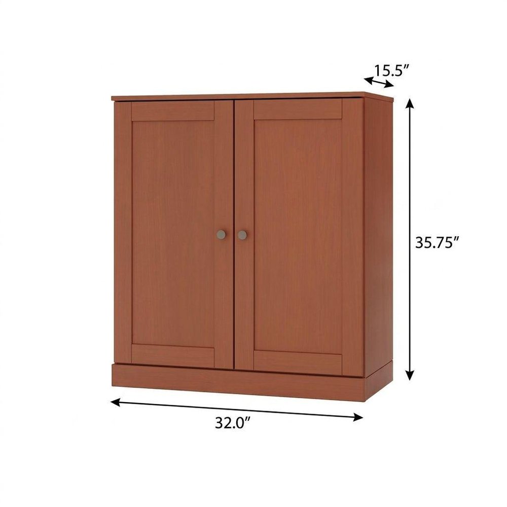 32" Coffee Solid Wood Double Door Linen Cabinet — view 3