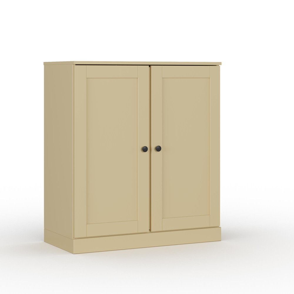 32" Yellow Solid Wood Double Door Linen Cabinet — view 4