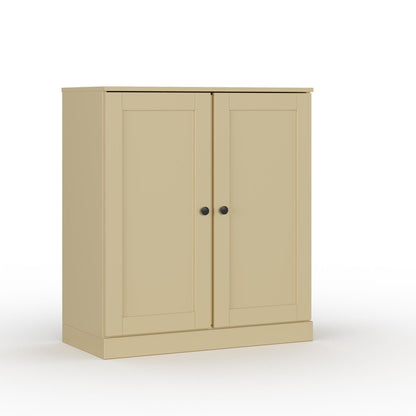 32" Yellow Solid Wood Double Door Linen Cabinet HomeRoots