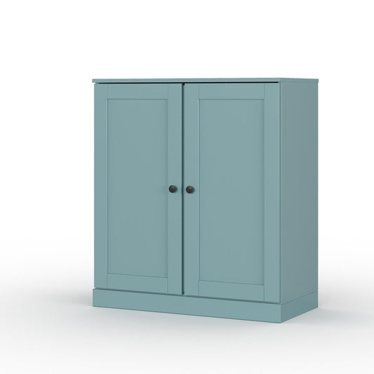 32" Aqua Solid Wood Double Door Linen Cabinet