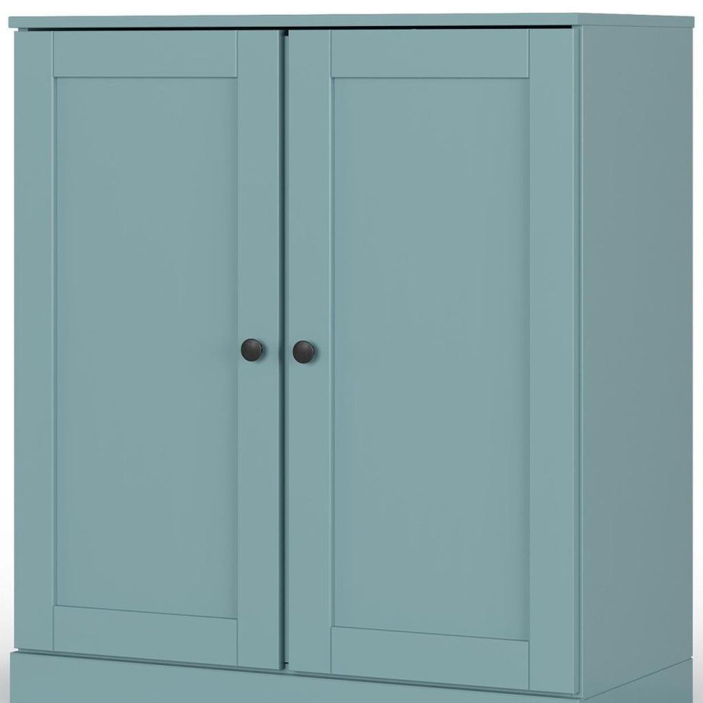 32" Aqua Solid Wood Double Door Linen Cabinet — view 3