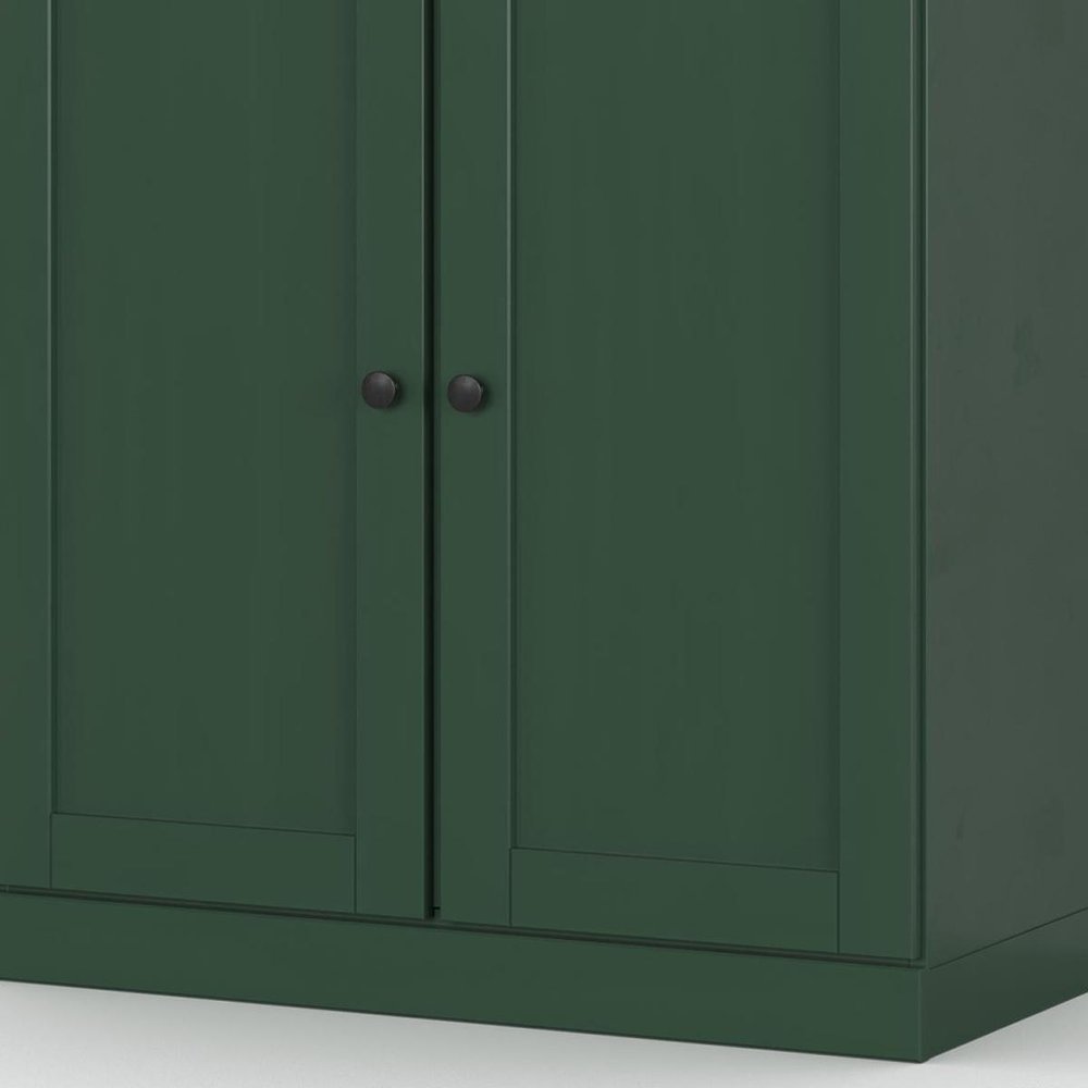 32" Green Solid Wood Double Door Linen Cabinet