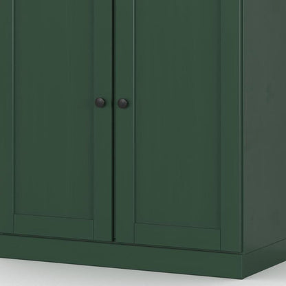 32" Green Solid Wood Double Door Linen Cabinet