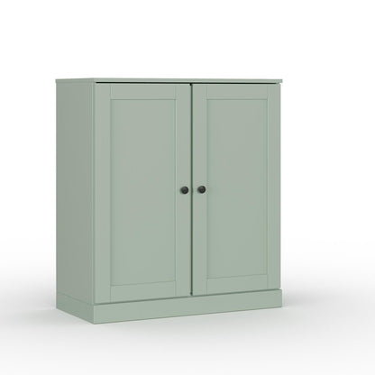 32" Sage Solid Wood Double Door Linen Cabinet HomeRoots