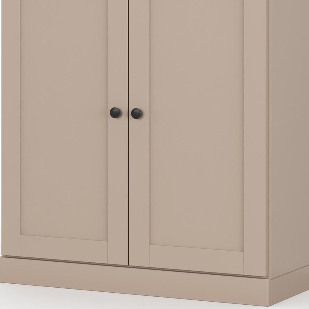 32" Beige Solid Wood Double Door Linen Cabinet — view 5
