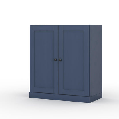 32" French Blue Solid Wood Double Door Linen Cabinet HomeRoots