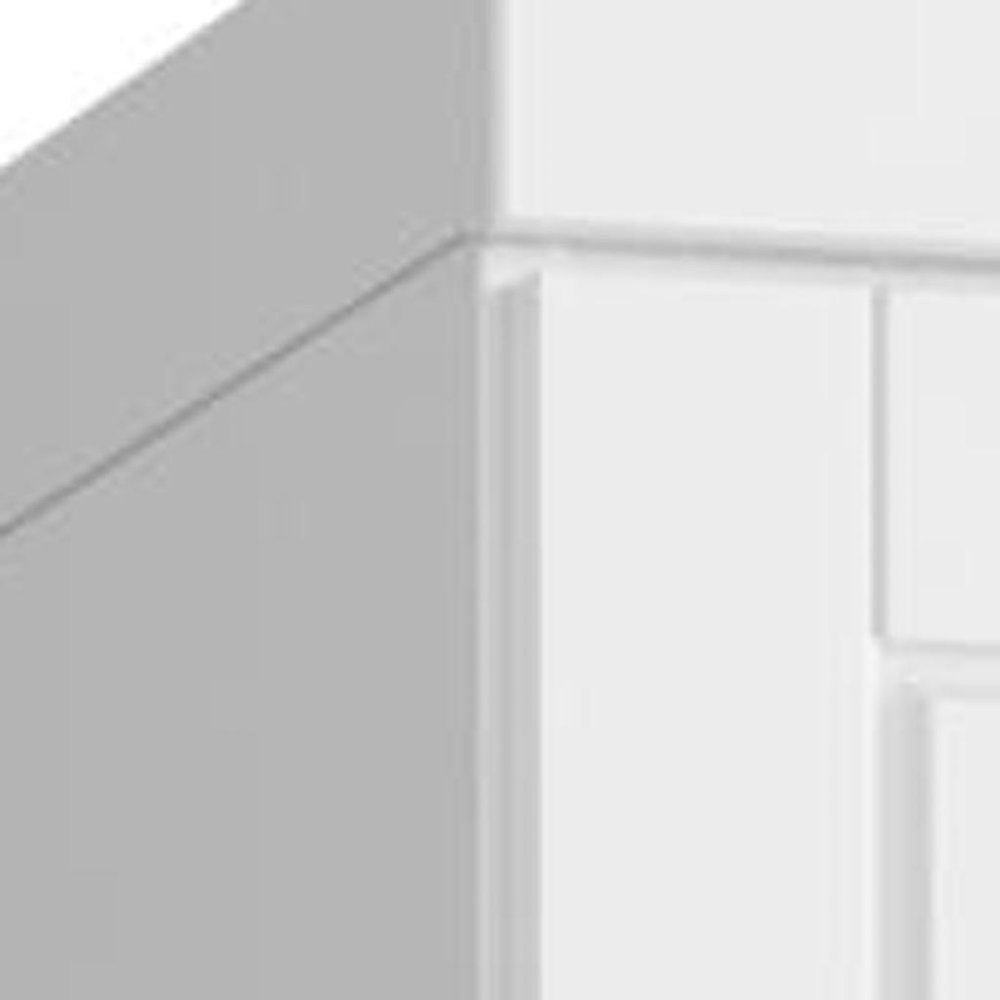 32" White Solid Wood Four Door Linen Cabinet