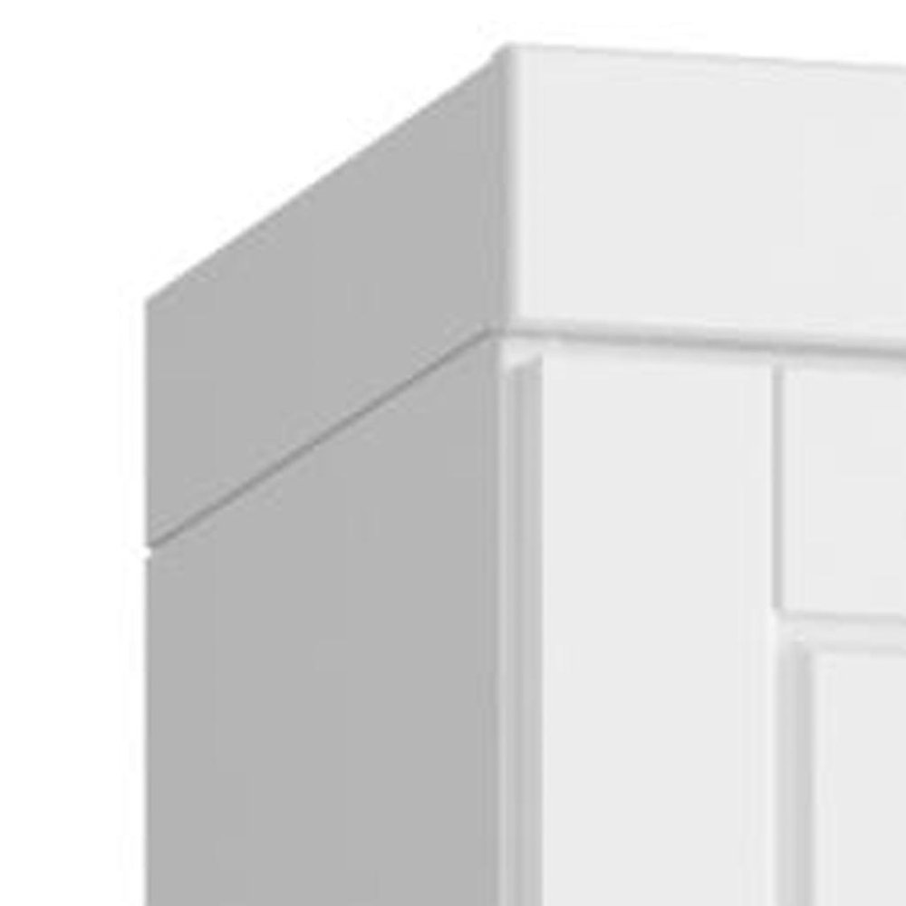 32" White Solid Wood Four Door Linen Cabinet