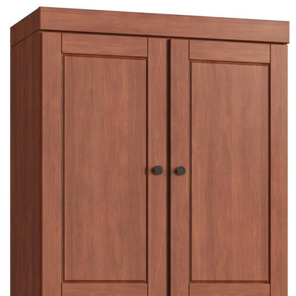 32" Coffee Solid Wood Four Door Linen Cabinet
