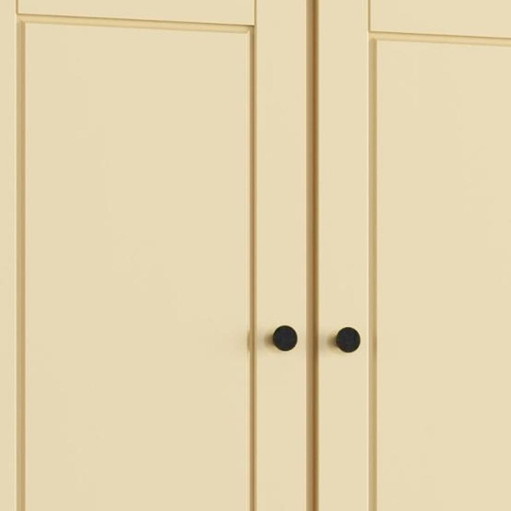 32" Yellow Solid Wood Four Door Linen Cabinet HomeRoots