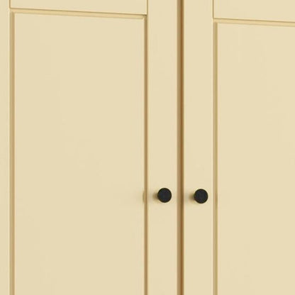 32" Yellow Solid Wood Four Door Linen Cabinet HomeRoots