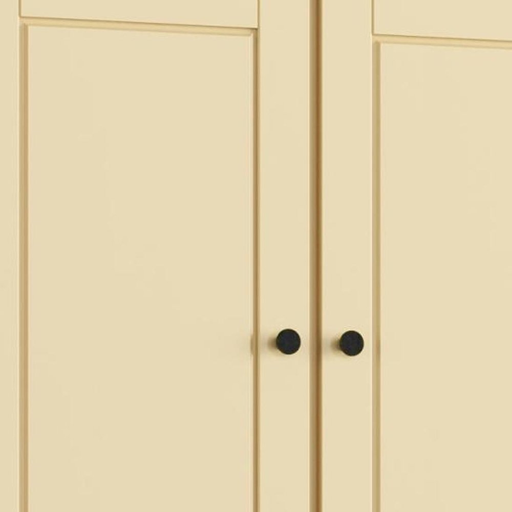 32" Yellow Solid Wood Four Door Linen Cabinet — view 3