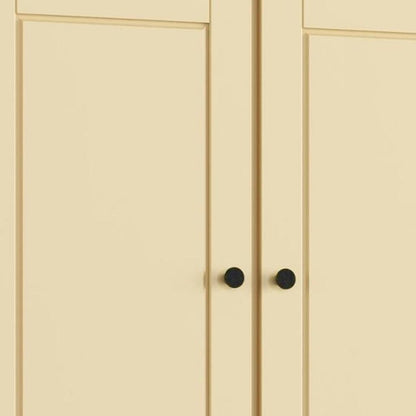 32" Yellow Solid Wood Four Door Linen Cabinet HomeRoots