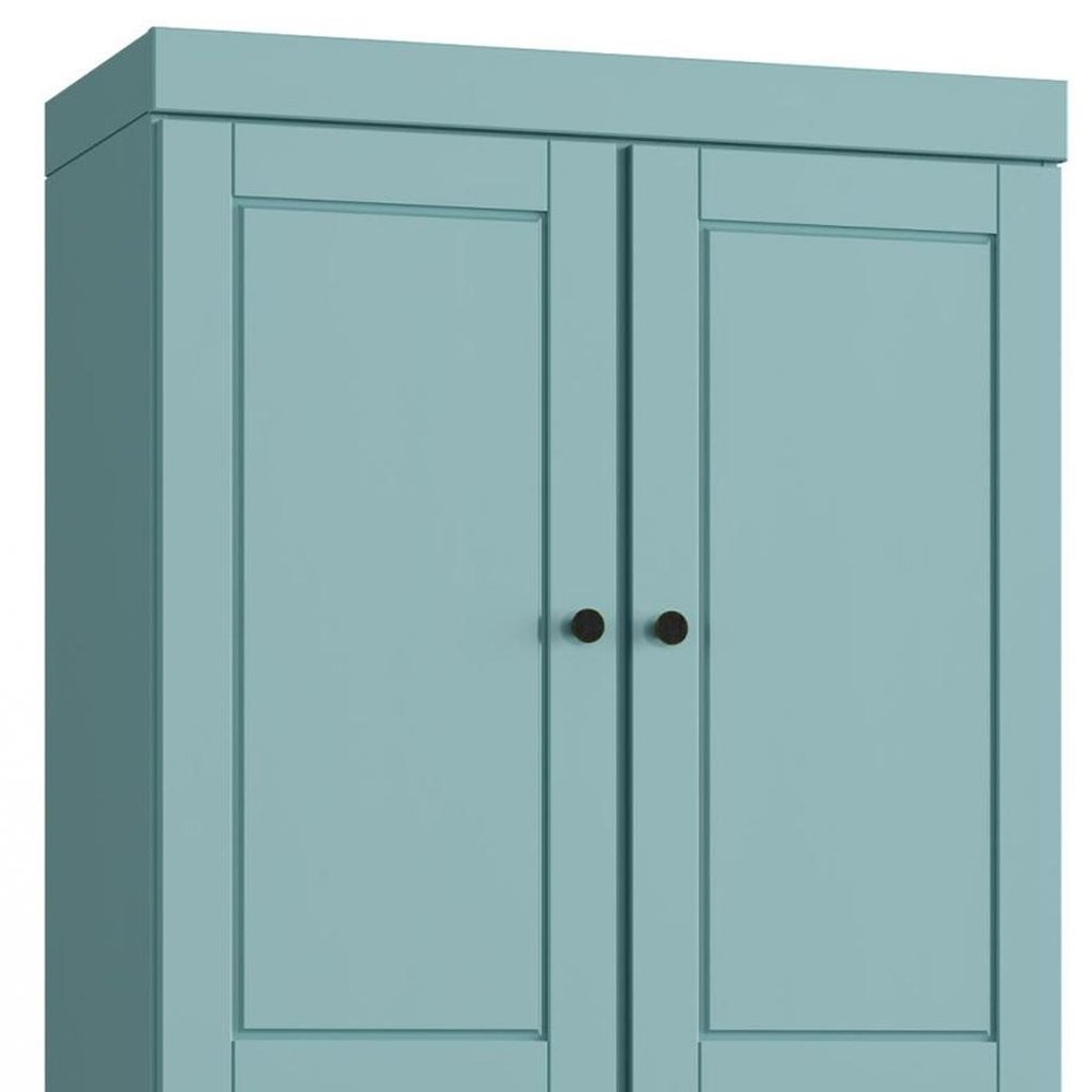 32" Aqua Solid Wood Four Door Linen Cabinet — view 2