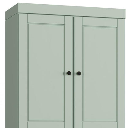 32" Sage Solid Wood Four Door Linen Cabinet HomeRoots