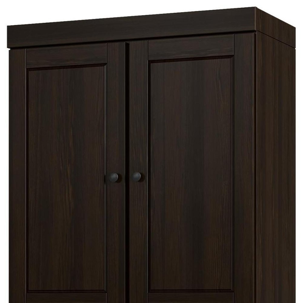 32" Espresso Solid Wood Four Door Linen Cabinet — view 3